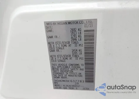 2013 Nissan Pathfinder S from USA, damaged, VIN 5N1AR2MN3DC637783